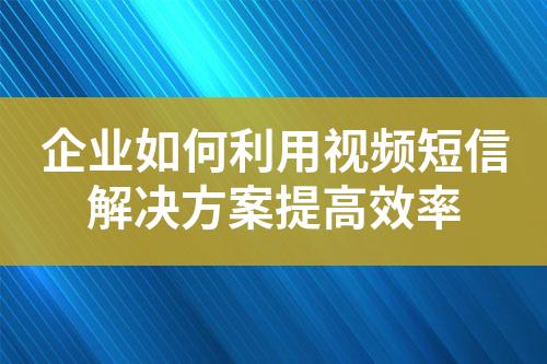 企業如何利用視頻短信解決方案提高效率