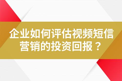 企業如何評估視頻短信營銷的投資回報？