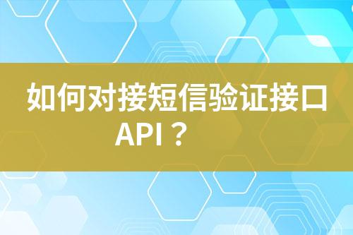 如何對接短信驗證接口API？