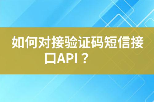 如何對接驗證碼短信接口API？