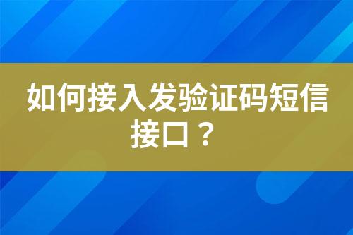 如何接入發驗證碼短信接口？