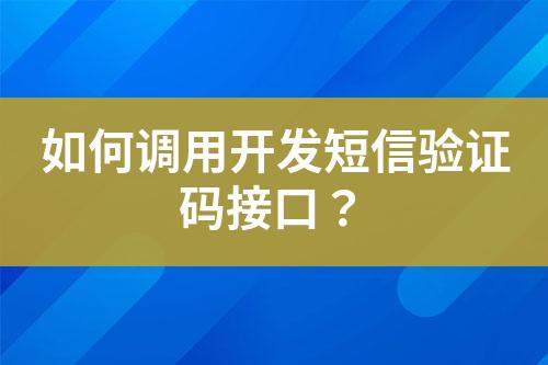 如何調用開發短信驗證碼接口？