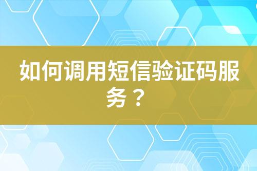 如何調(diào)用短信驗(yàn)證碼服務(wù)？