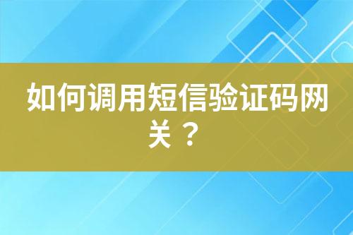 如何調用短信驗證碼網關？