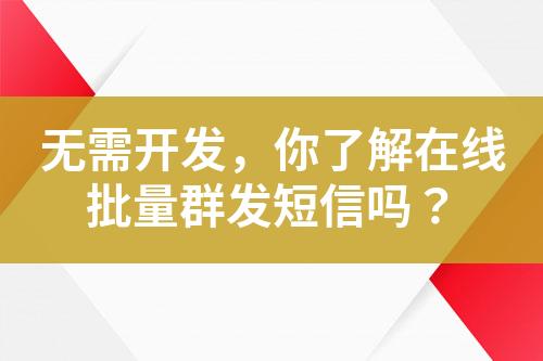 無需開發(fā)，你了解在線批量群發(fā)短信嗎？