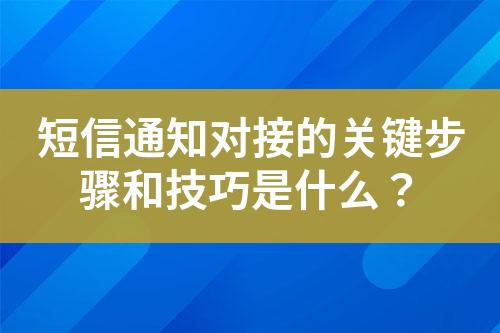 短信通知對接的關鍵步驟和技巧是什么？