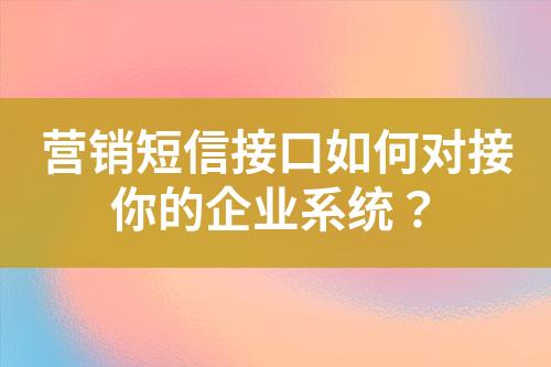 營銷短信接口如何對接你的企業(yè)系統(tǒng)？