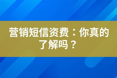 營銷短信資費：你真的了解嗎？