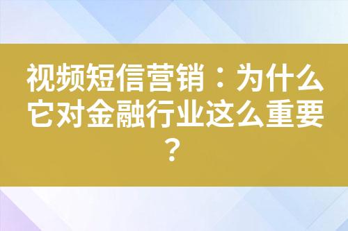 視頻短信營(yíng)銷：為什么它對(duì)金融行業(yè)這么重要？