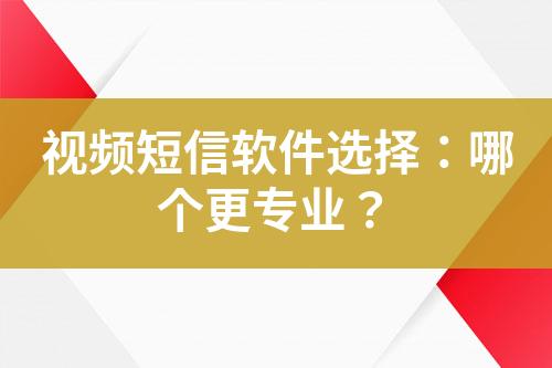 視頻短信軟件選擇：哪個更專業？