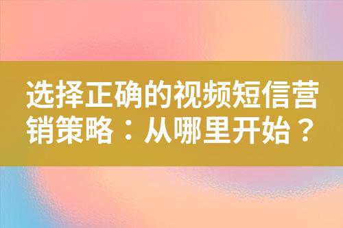 選擇正確的視頻短信營銷策略：從哪里開始？